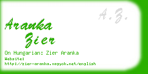 aranka zier business card